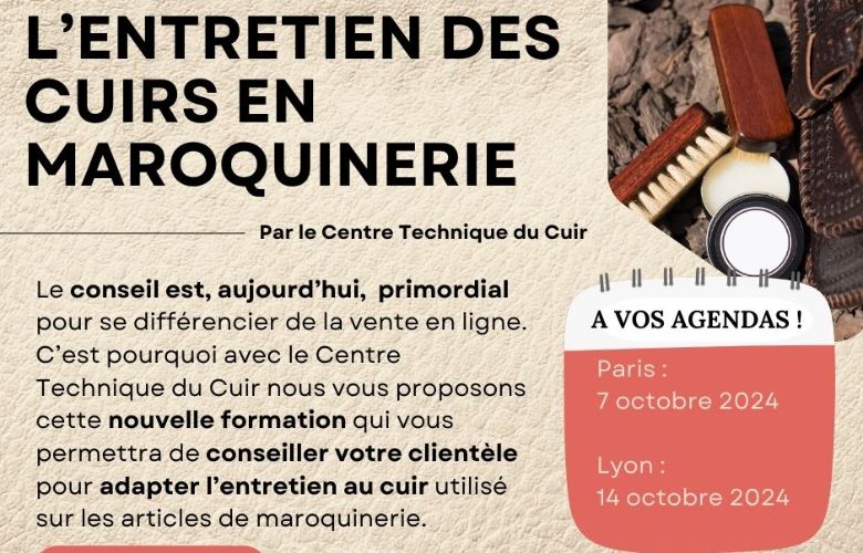 A vos agendas ! Formation sur l’entretien des cuirs en maroquinerie